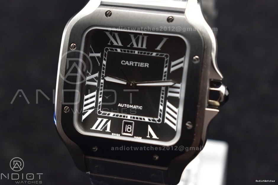 MIYOTA Cartier Bracelet Edition Best 3KF Santos SS on de NewStyle Black 1:1 40mm SS Bezel Dial 1049 White 0204